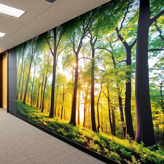 artistic nature themed wall murals