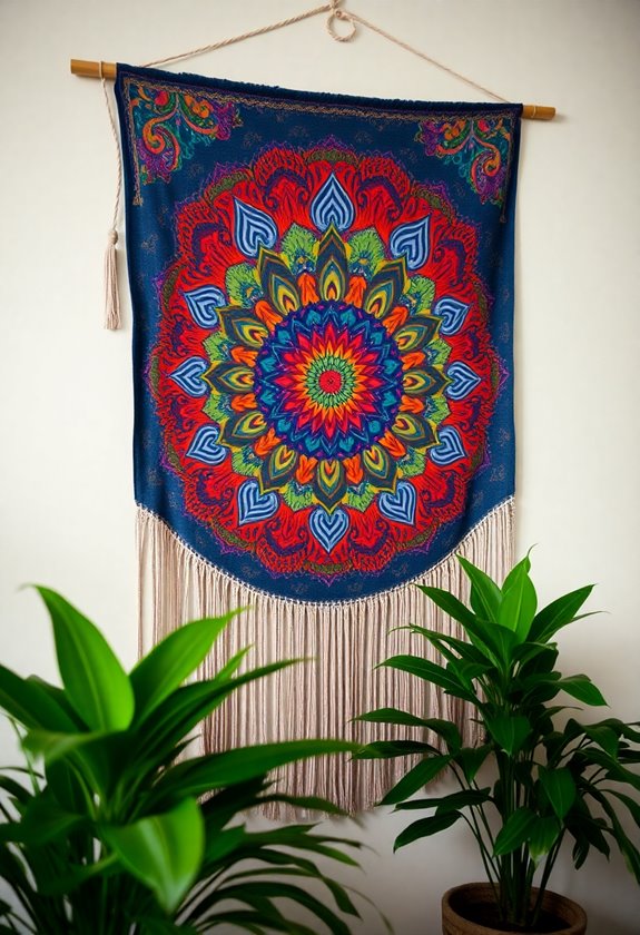 artistic textile creations displayed