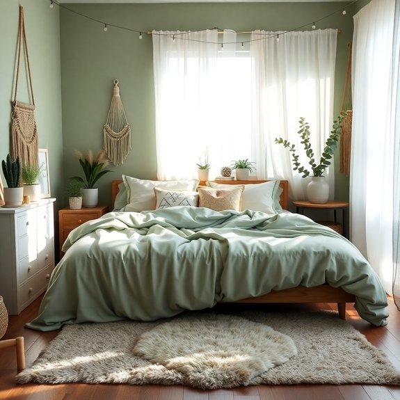 bohemian inspired green aesthetics