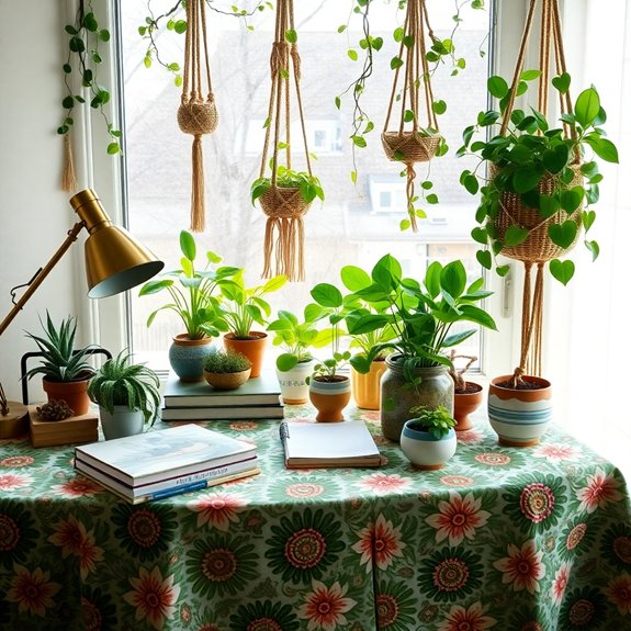 bohemian plant decor style