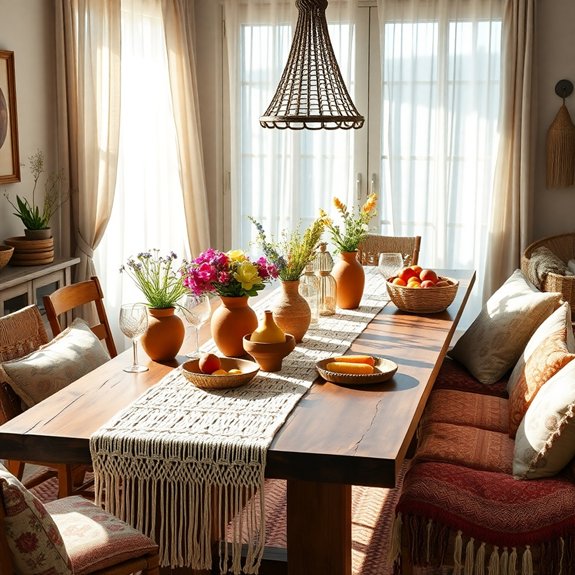 bohemian style table decor