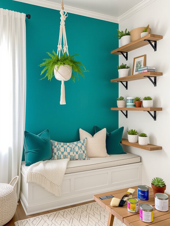 bold painted accent wall