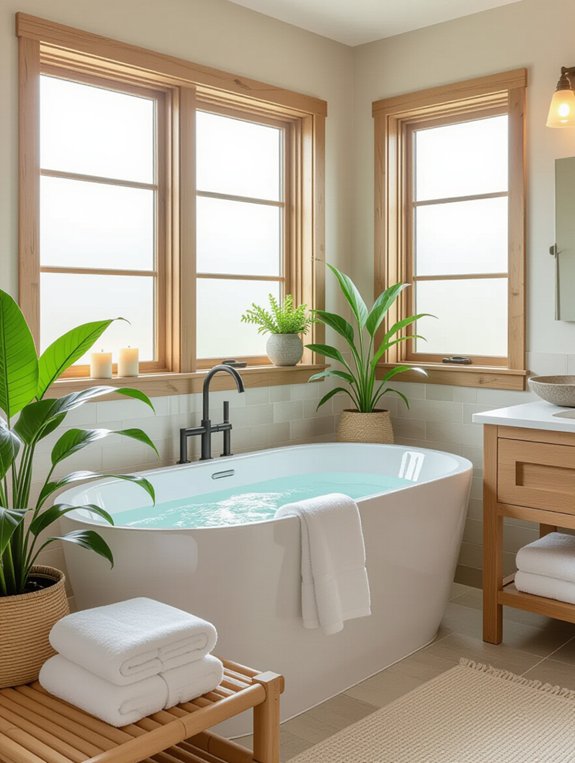 calming spa like bathroom retreat