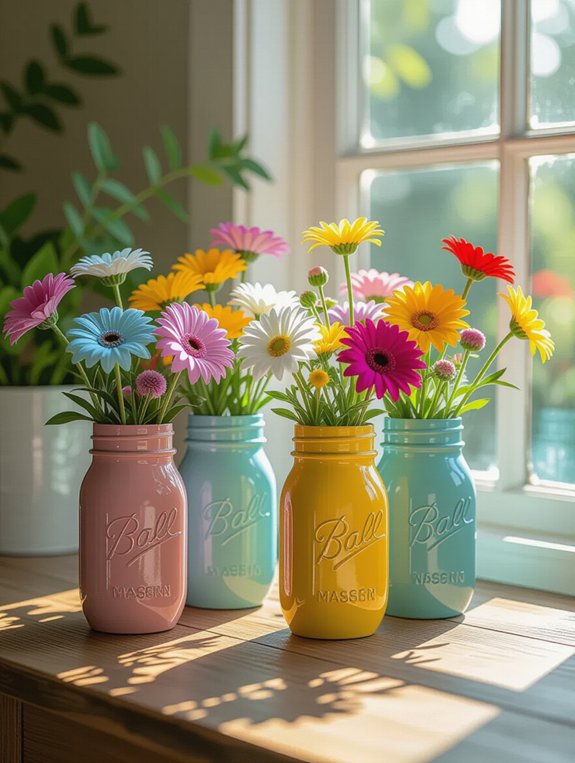 charming painted mason jars