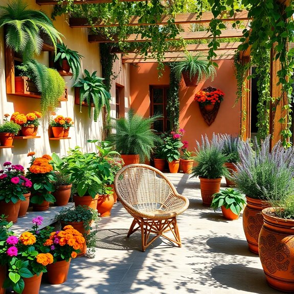 colorful indoor greenery display