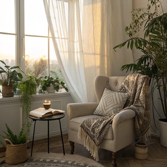 comfortable book loving space
