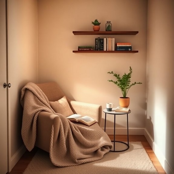 comfortable reading corner setup