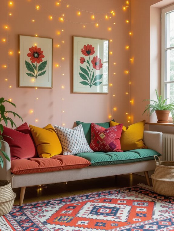 cozy ambiance with string lights