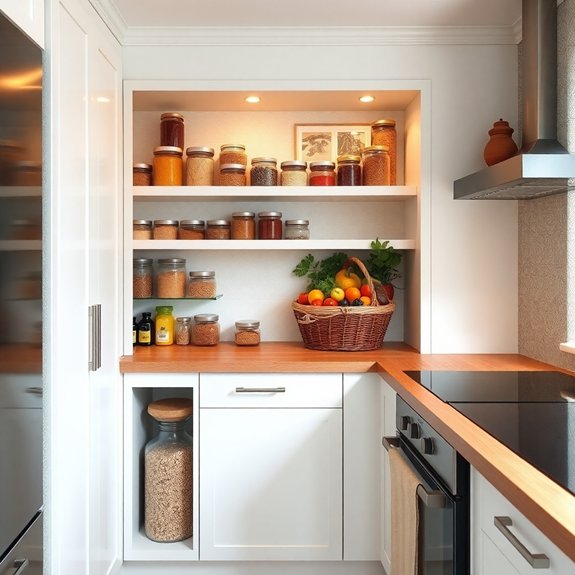 cozy kitchen storage space