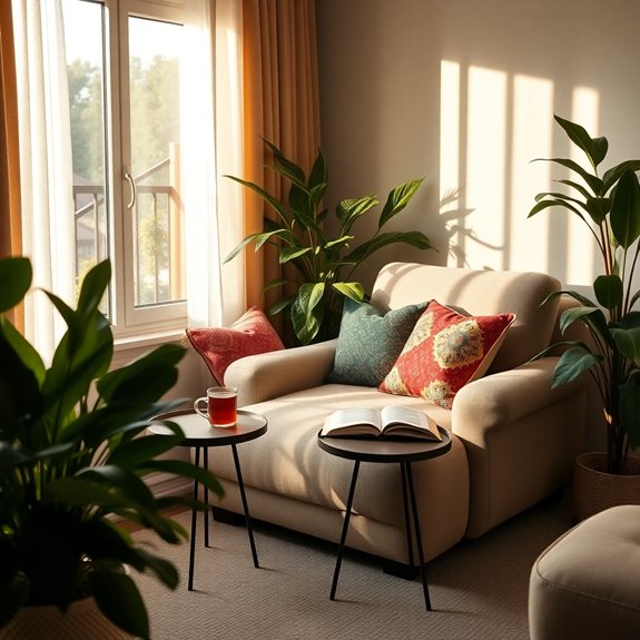 cozy reading corner setup