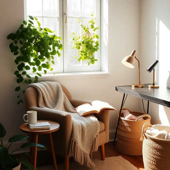 cozy reading space setup