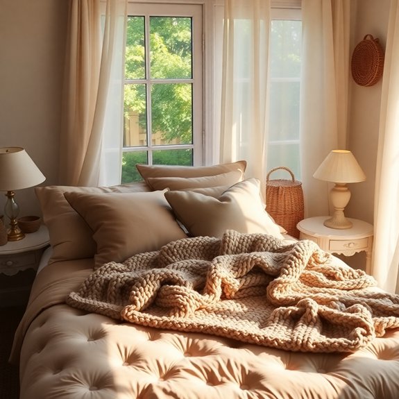 cozy textiles stacked together