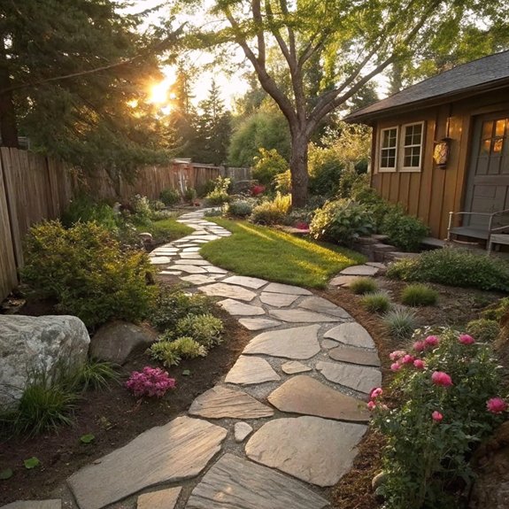 crafting a stone pathway