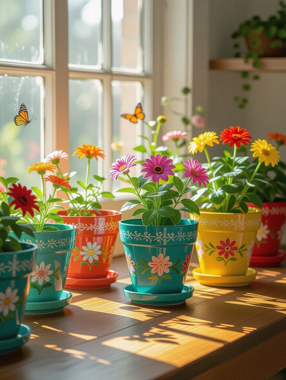 custom colorful flower pots