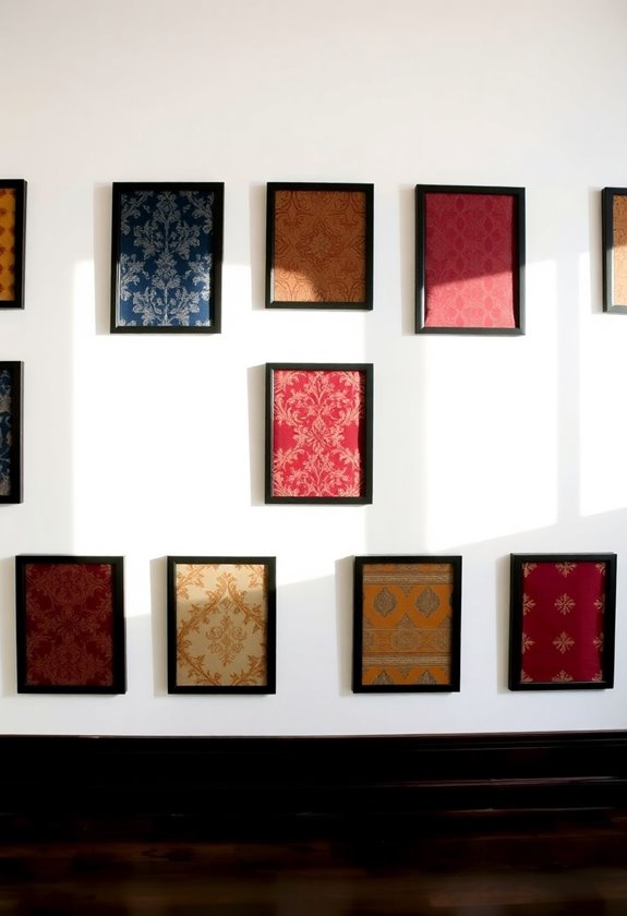 decorative textile samples display