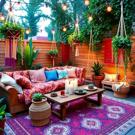 eclectic garden relaxation space