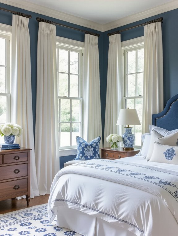 elegant blue and white