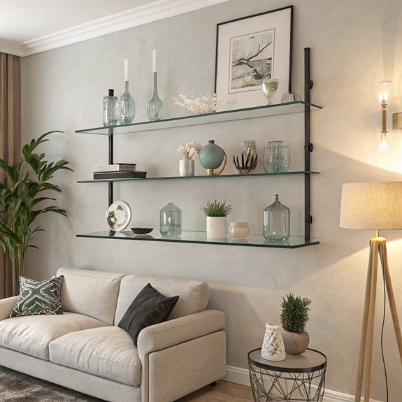 elegant glass shelf designs