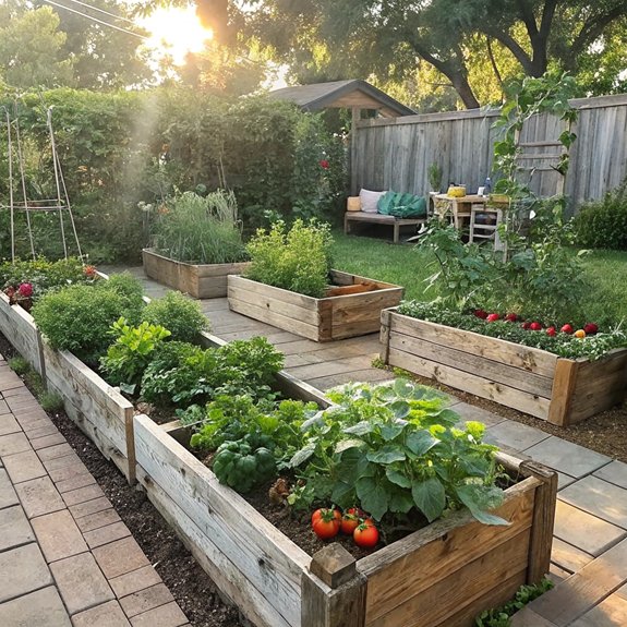 elevated garden planting boxes