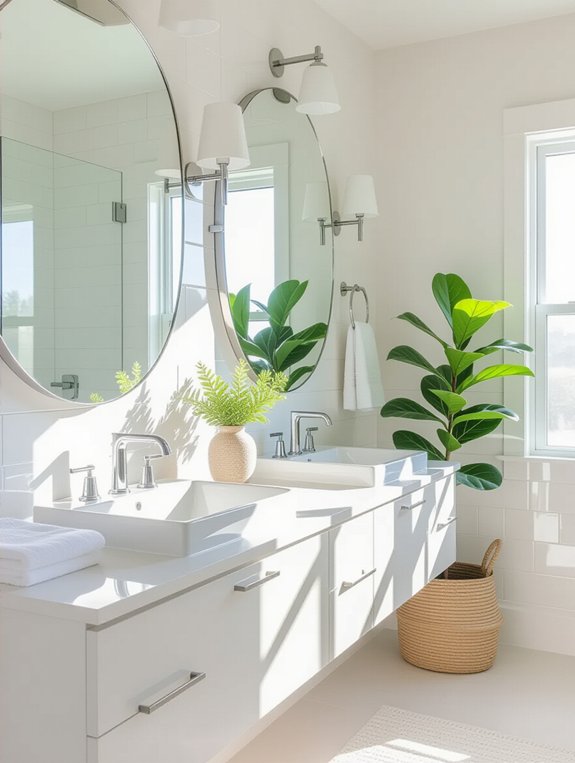 enhance bathroom with mirrors
