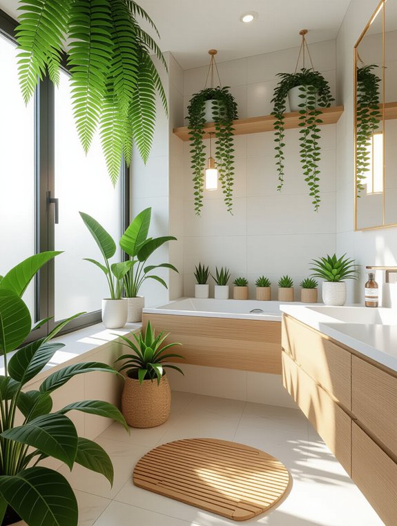 enhance bathroom with plants