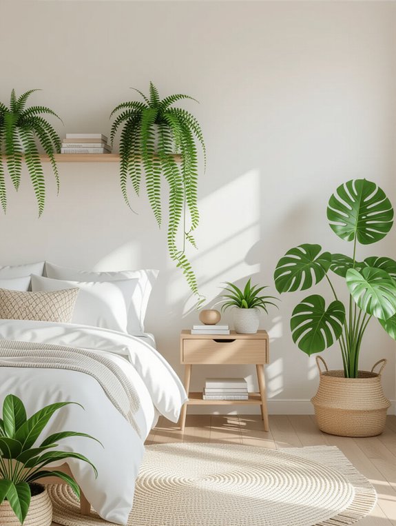 enhance bedroom with plants