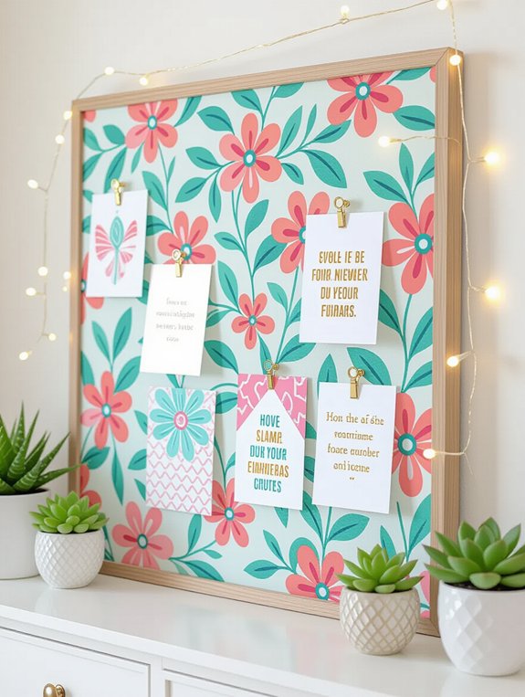 fabric covered bulletin board