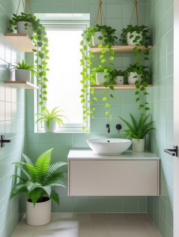fresh plants enhance bathrooms