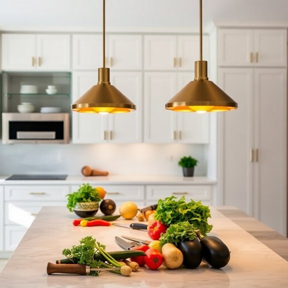 illuminated kitchen prep spaces