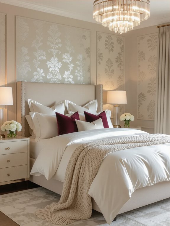 layered pillows and throws