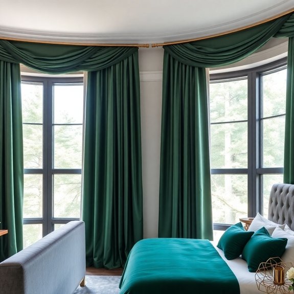 luxurious drapery and blinds