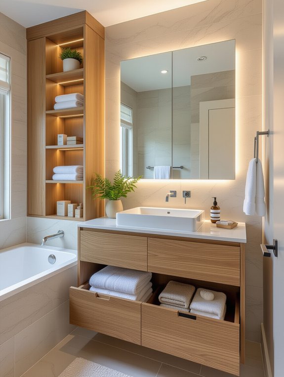 maximize bathroom storage space