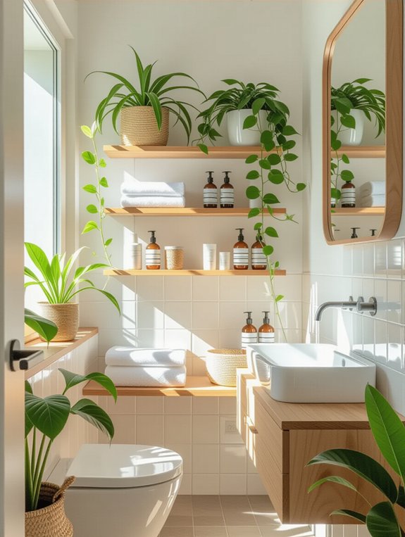 maximize bathroom vertical storage