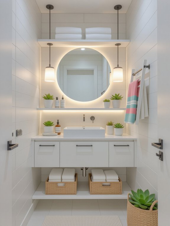 maximize bathroom vertical storage