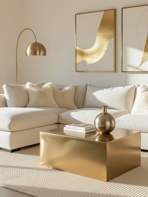 metallic accents enhance elegance