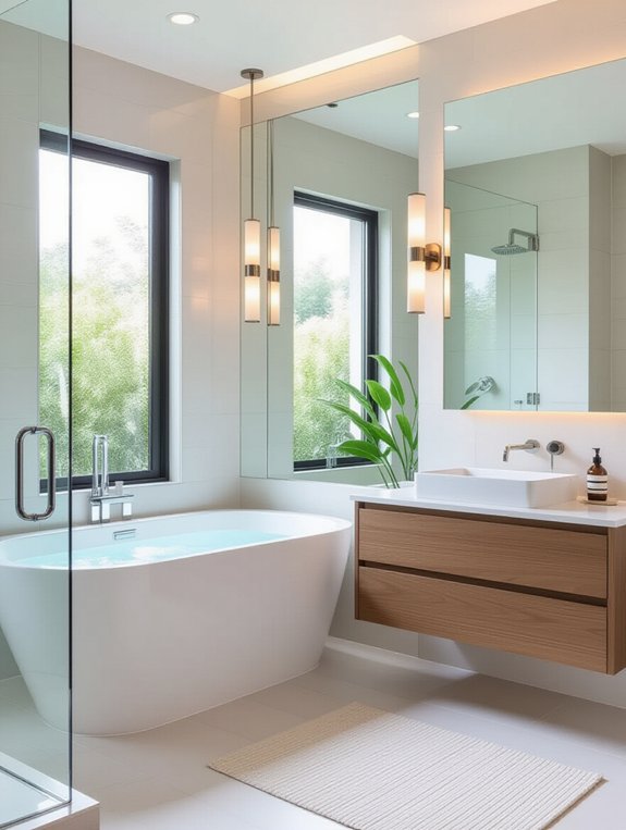 mirrors enhance bathroom space