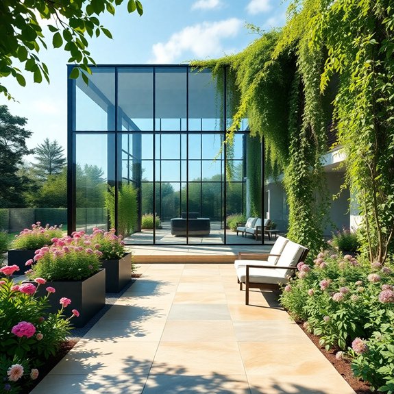 modern architectural glass structure