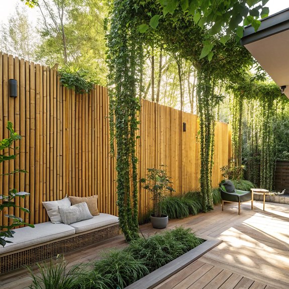 natural bamboo garden barrier