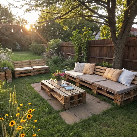 natural timber seating arrangement