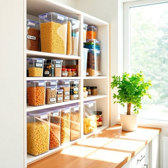 organize with transparent containers