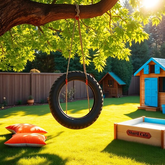 outdoor tire swing installation