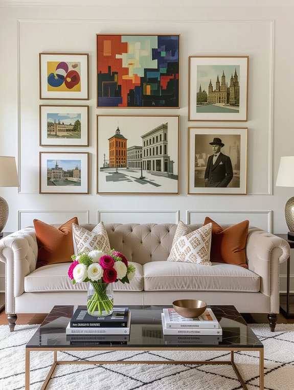 personalized art showcase wall