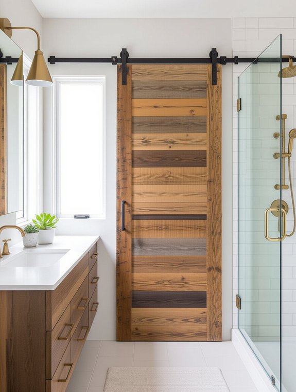 space saving rustic sliding doors