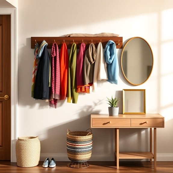 space saving wall coat rack