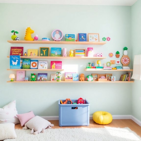 stylish floating display shelves