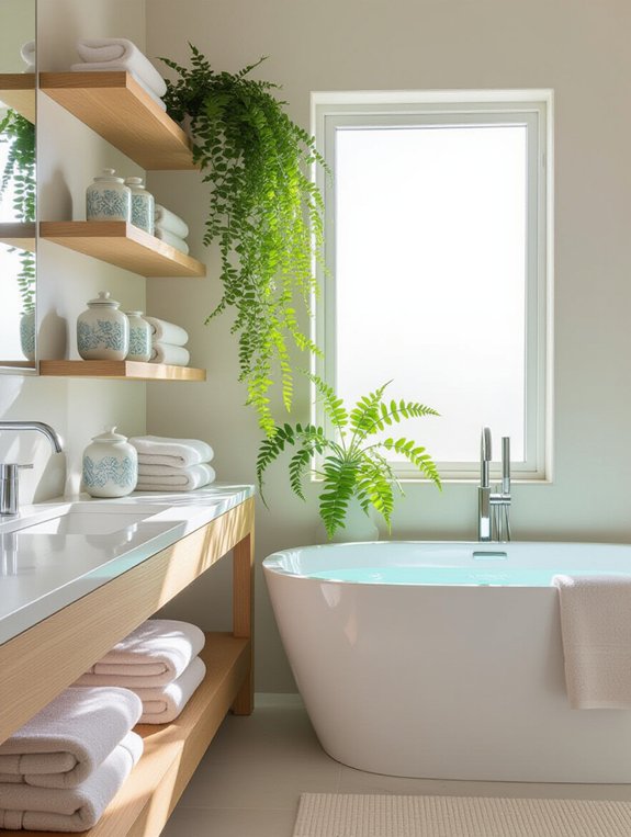 stylish open shelving display