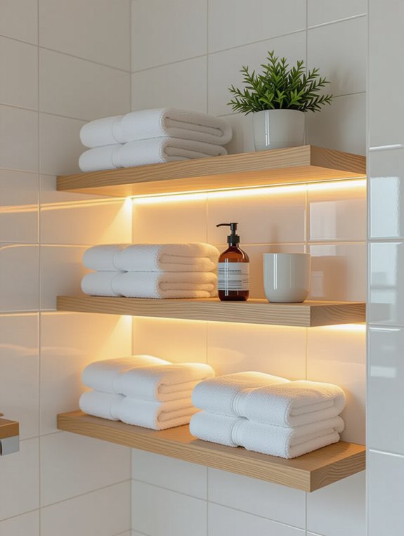 stylish vertical bathroom storage