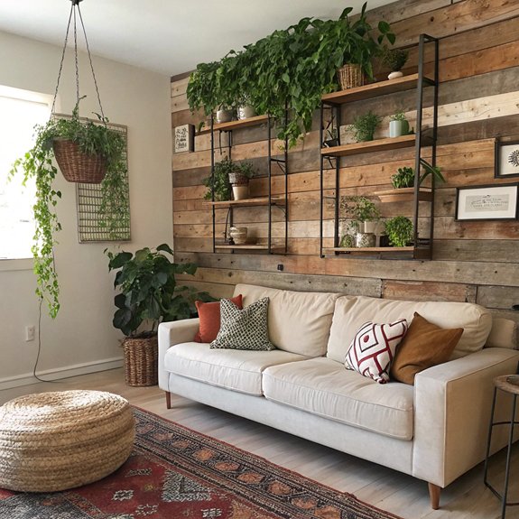 sustainable shelving with reclaimed materials