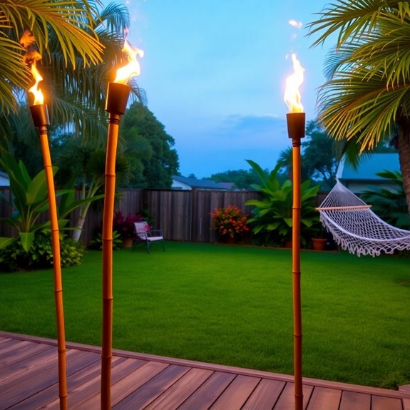 tiki torches enhance atmosphere