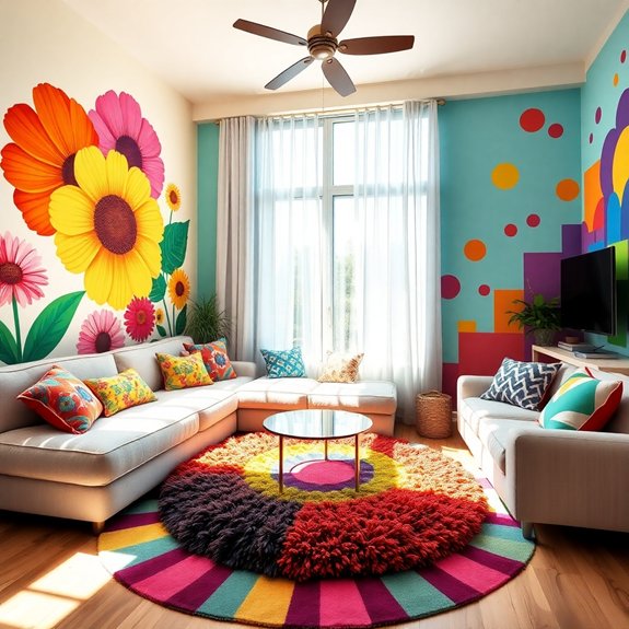 vibrant artistic wall designs
